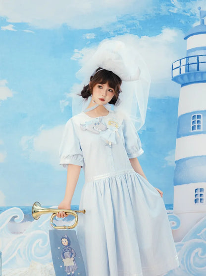 Blue and White Striped Dress【s0000014154】