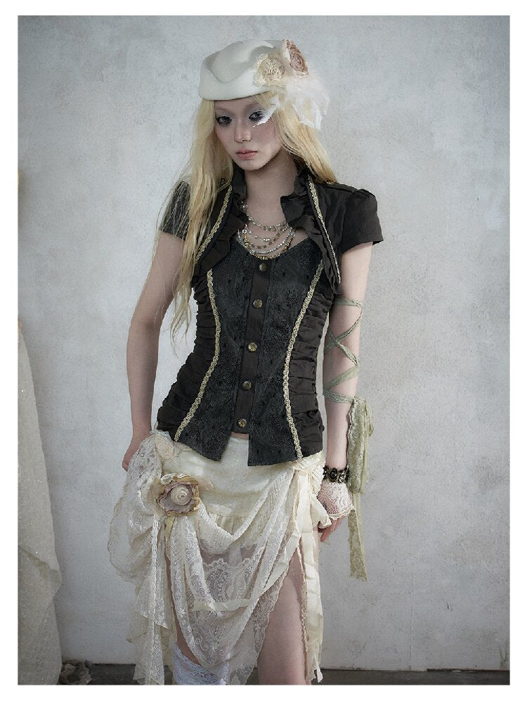 Medieval Heavy Work Lace Shirt【s0000017985】