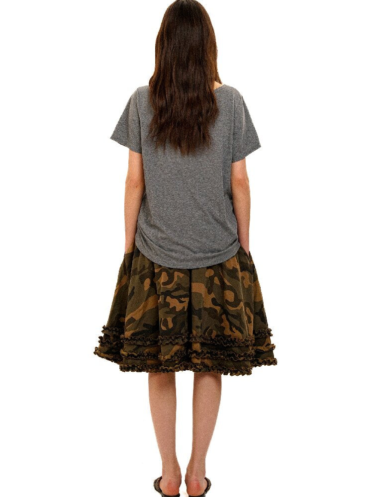 College Emblem Off Shoulder T Shirt【s0000017443】