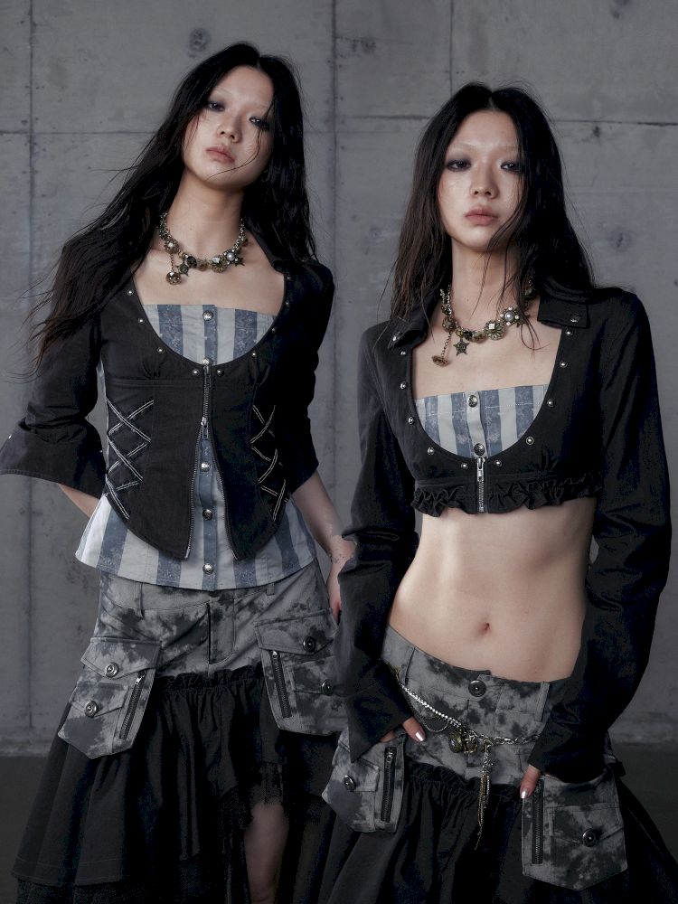 Short low collar long sleeve shirt【s0000013478】