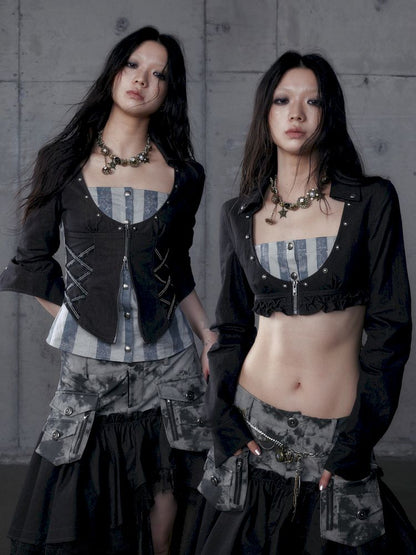 Short low collar long sleeve shirt【s0000013478】