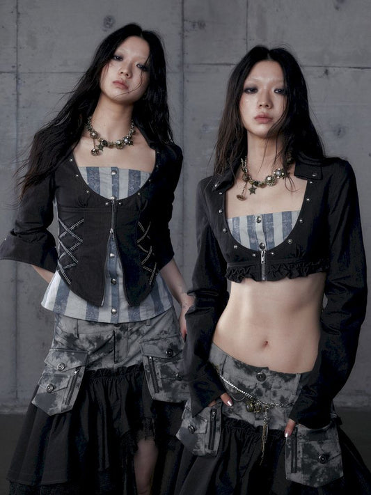 Short low collar long sleeve shirt【s0000013478】