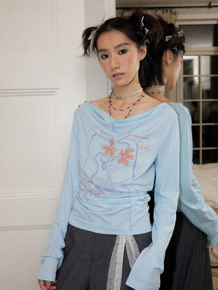 Printed Tencel Linen Loose Tee【s0000016654】