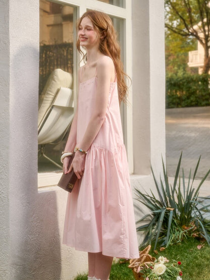 Pink Cotton Embroidered Shirt Dress【s0000015620】