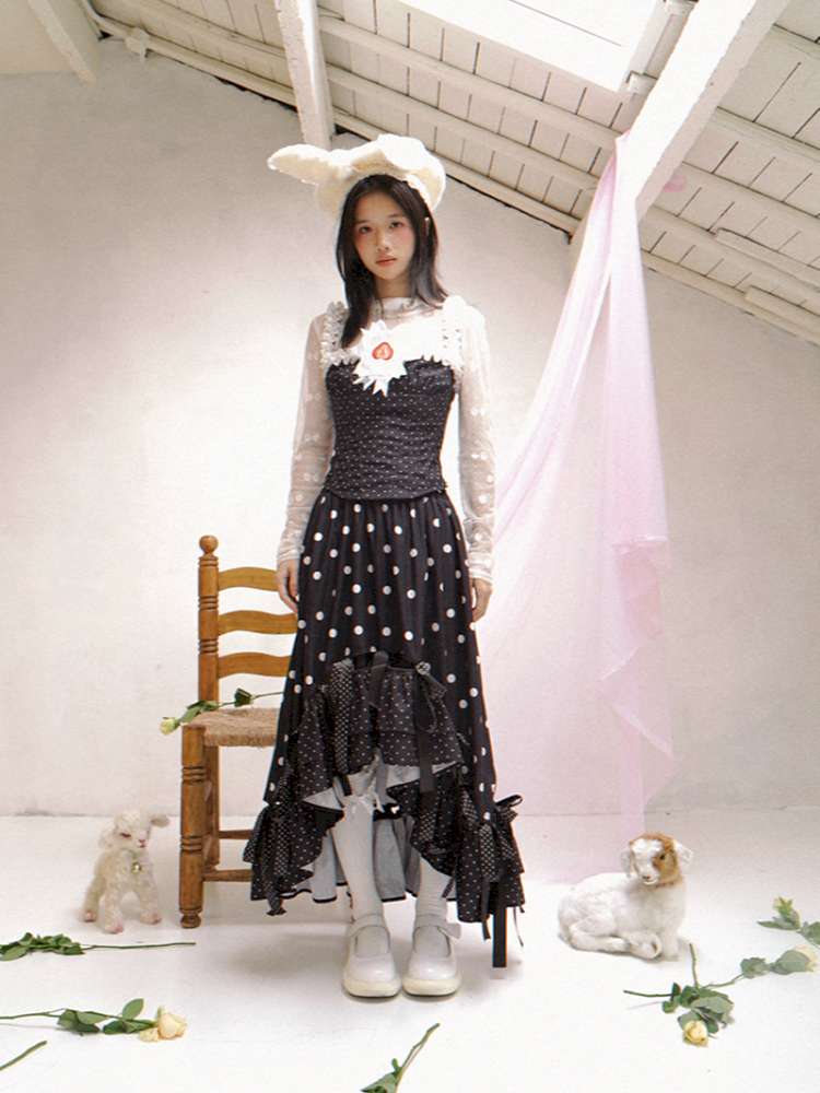 Asymmetric Bow Midi Skirt【s0000014525】