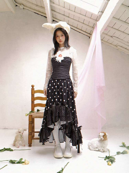 Asymmetric Bow Midi Skirt【s0000014525】