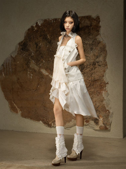 Sleeveless Halterneck Vest Shirt Top【s0000016885】