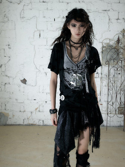 Vintage Punk Y2k Two-Piece T-Shirt【s0000017241】