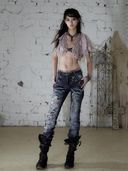 Hot Drill Heavy Wash Denim Pants【s0000016977】