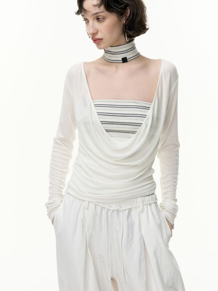 Tencel Lycra swing collar bottoming shirt【s0000013743】