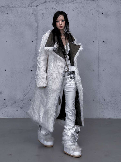 Modern Knight Fur Long Trench Coat【s0000014924】