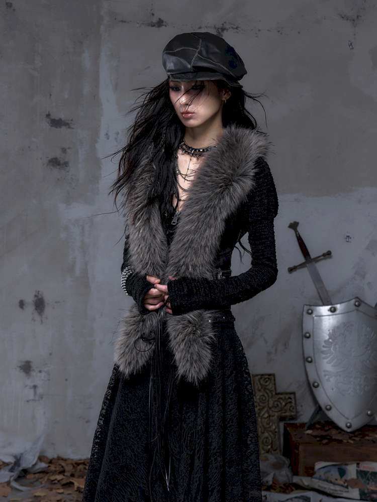 Tie-Front Shearling Vest【s0000014459】