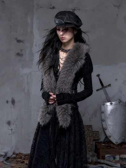 Tie-Front Shearling Vest【s0000014459】