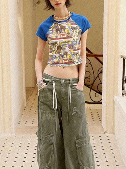 Letters do old loose work pants【s0000012430】