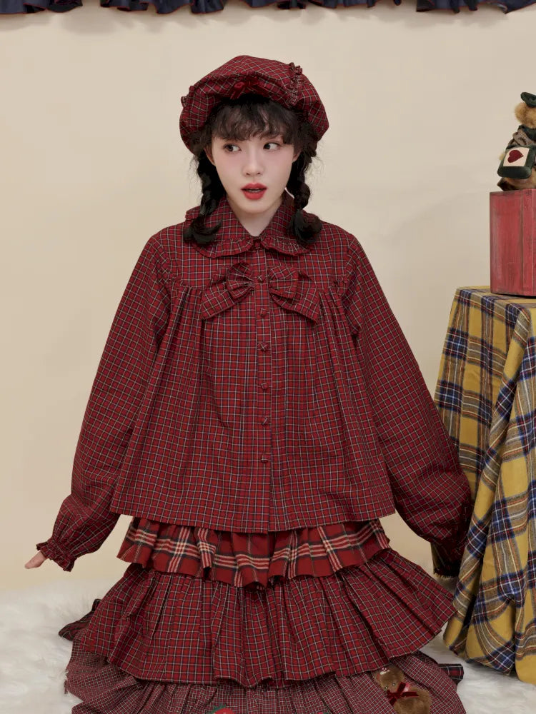 Bow-tie ruffled oversized shirt【s0000014172】