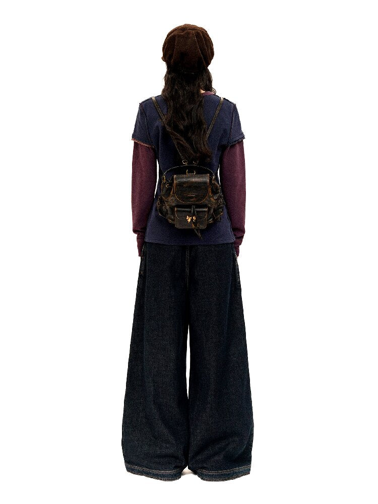Waist Raw Lace Loose Jeans【s0000016071】