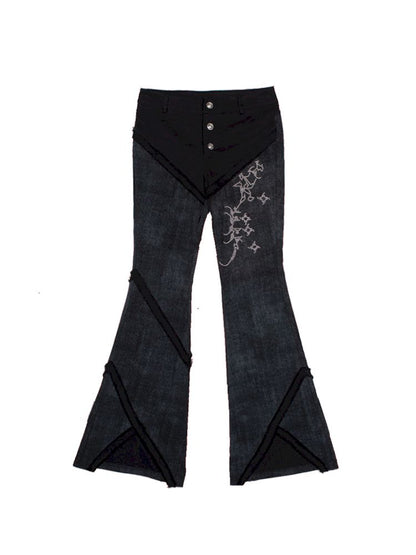 Drilling Casual Low Waist Flared Pants【s0000007585】