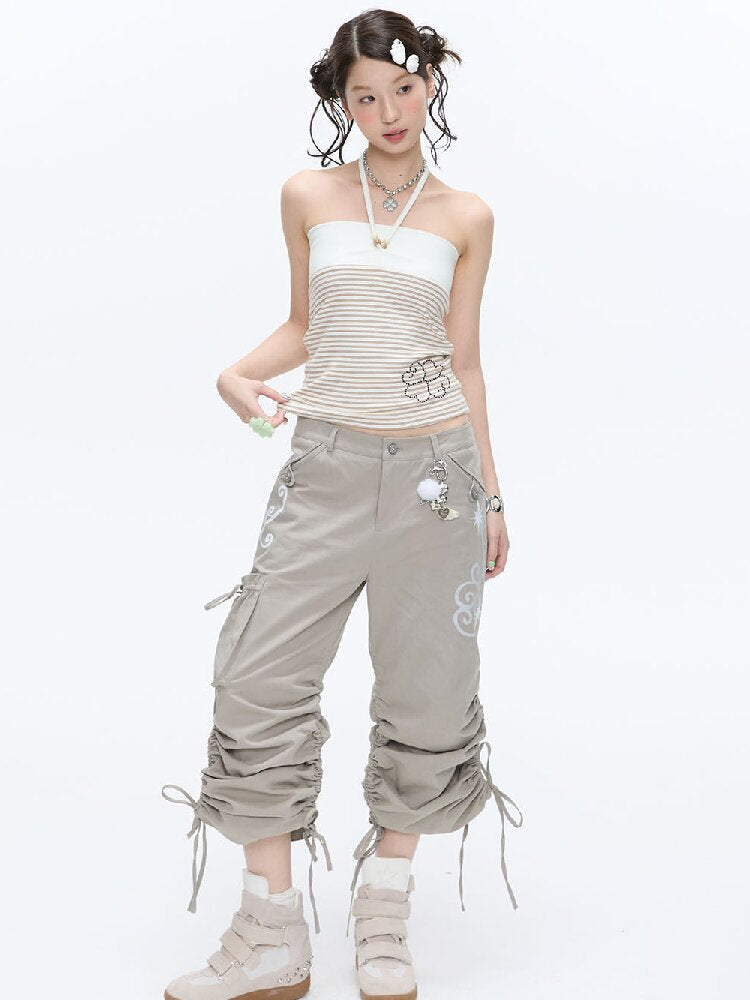 Diamond Striped Halterneck Top【s0000016386】