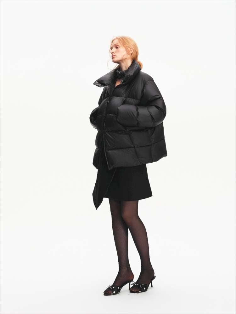 Winter Stand Collar Black Warm 90 Down Jacket【s0000014871】