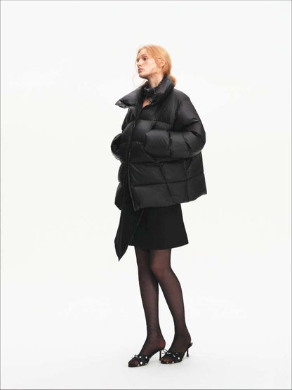 Winter Stand Collar Black Warm 90 Down Jacket【s0000014871】