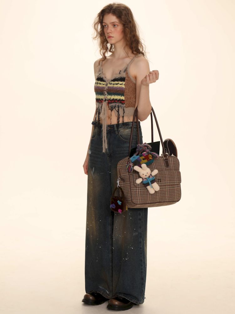 Mixed yarn interweaving stripes sweater【s0000006008】