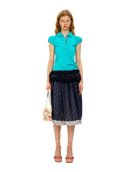 Thin Plaid Bow Spliced Skirt【s0000016087】
