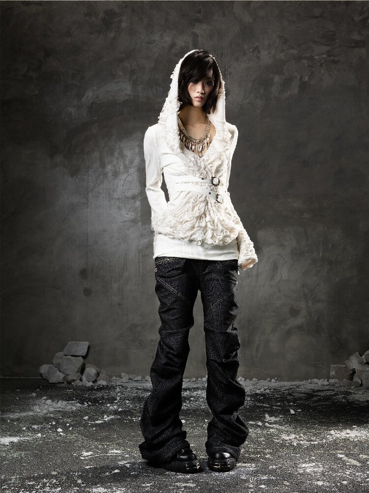 Ripped Hooded Knit【s0000015956】