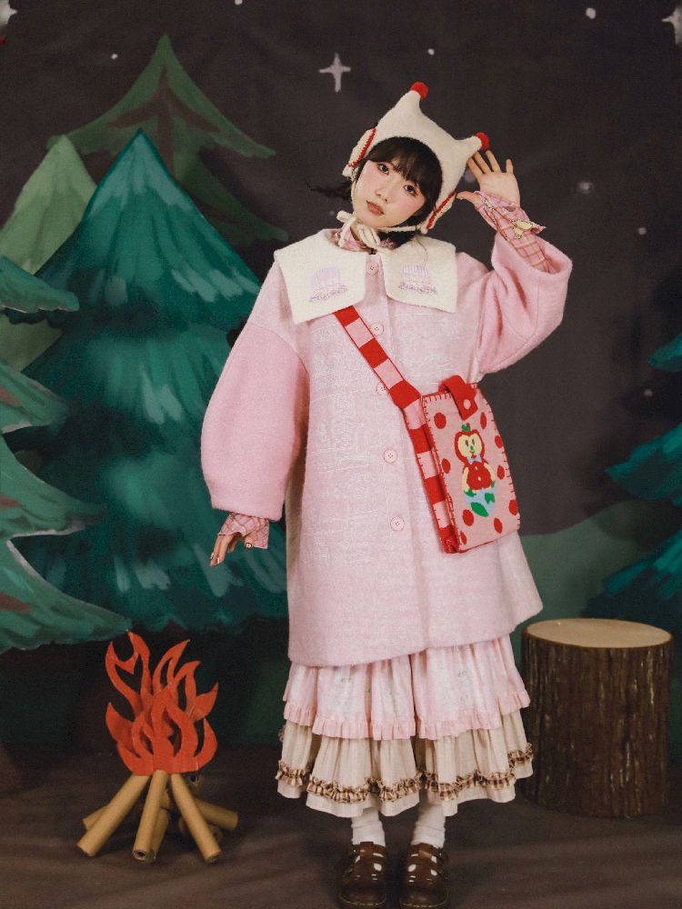 Dollhouse Embroidered Colorblocked Tweed Coat【s0000005691】