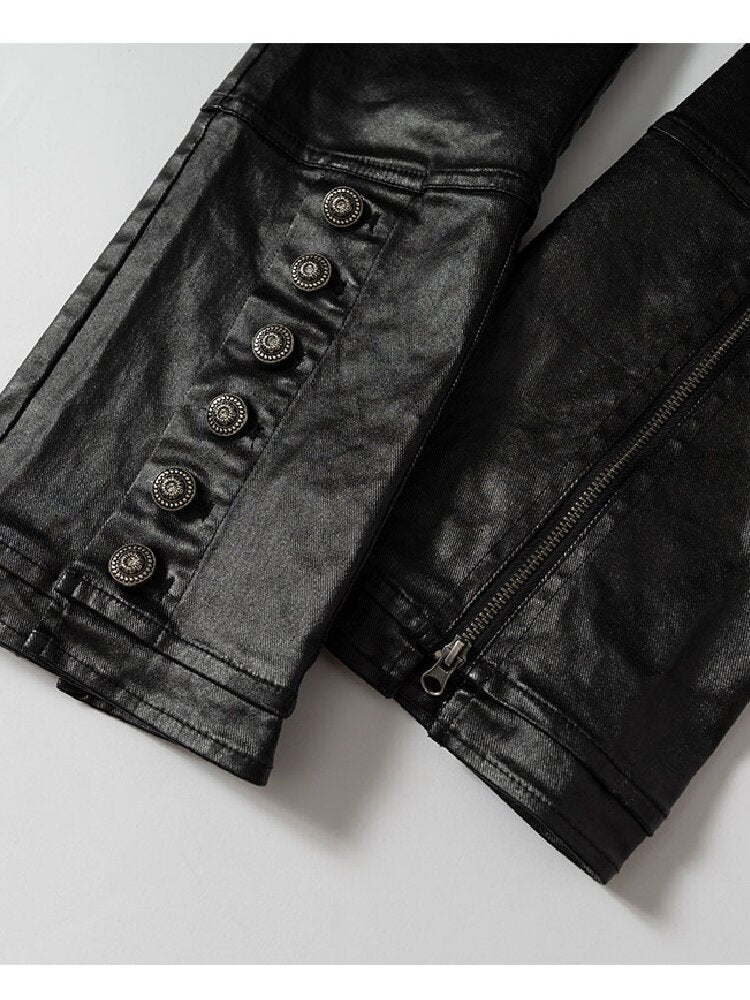 Washed Wax Leather Skinny Pants【s0000019162】
