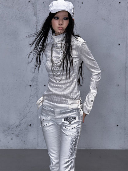 High Neck Jacquard Knit Base Top【s0000015550】