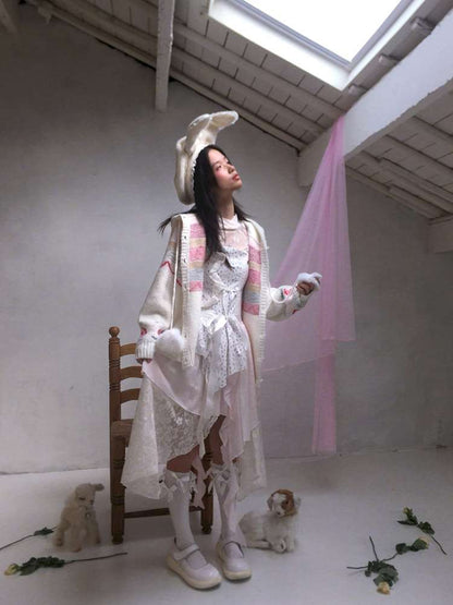 Rabbit-Eared Bendable Lace Beret【s0000014524】