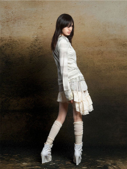 Double Layer Lapel Knit Inner Top【s0000011809】