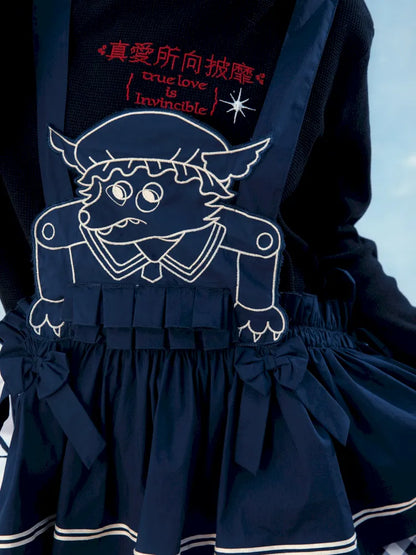 Navy Blue Layered Vest Apron【s0000014156】