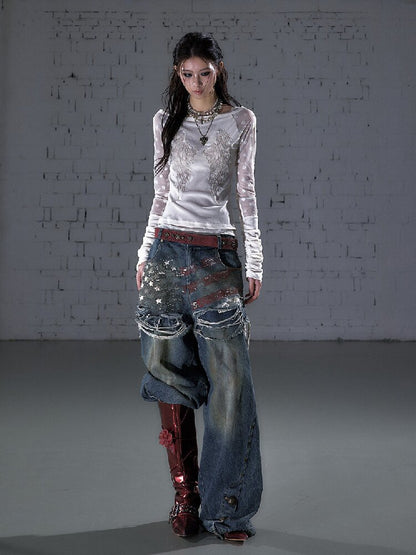 Baroque Wings Embroidered Slim Shirt【s0000015939】