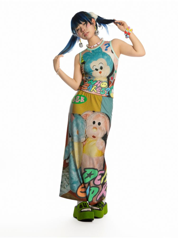 Y2K Stretch Casual Halter Long Skirt【s0000013521】