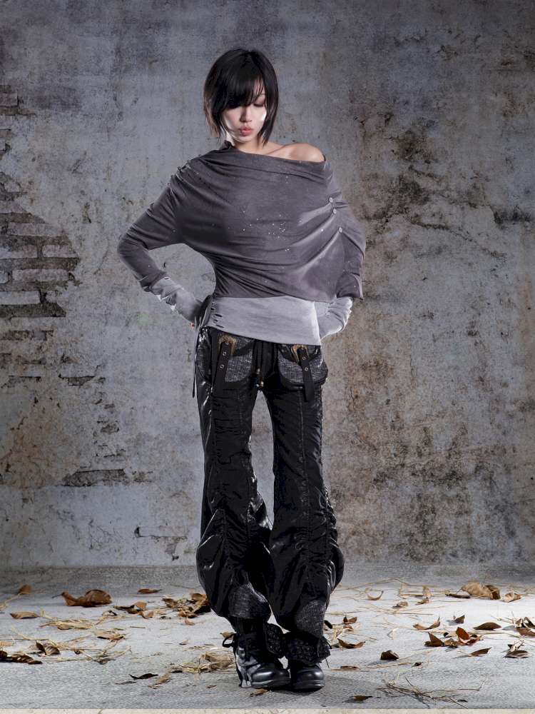 Off-the-shoulder knit top【s0000014488】