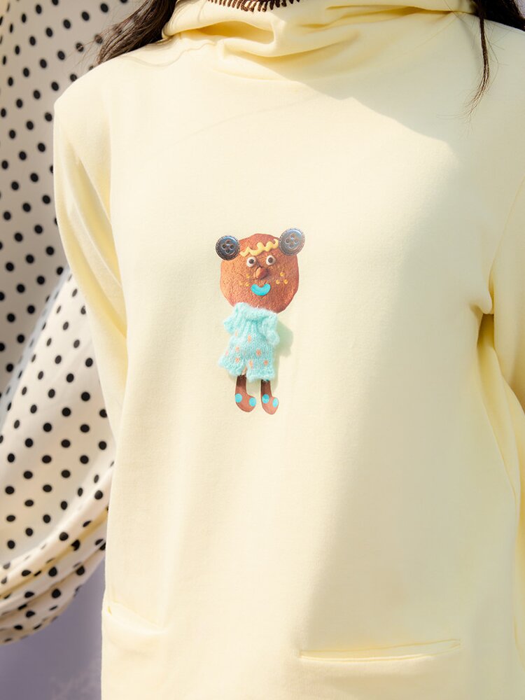 Printed Hood Girl Long Sleeve T【s0000015848】