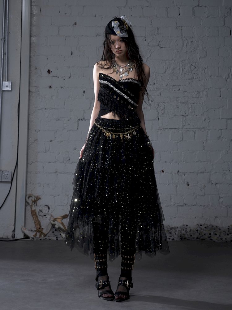 Irregular short strapless vest【s0000012783】