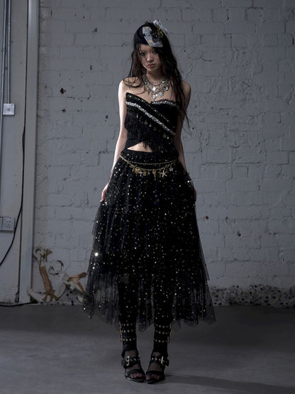 Irregular short strapless vest【s0000012783】