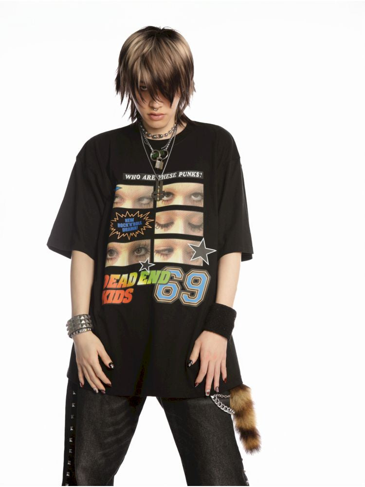 Hip Hop Trend Couple Loose Multicolor T-Shirt【s0000013603】