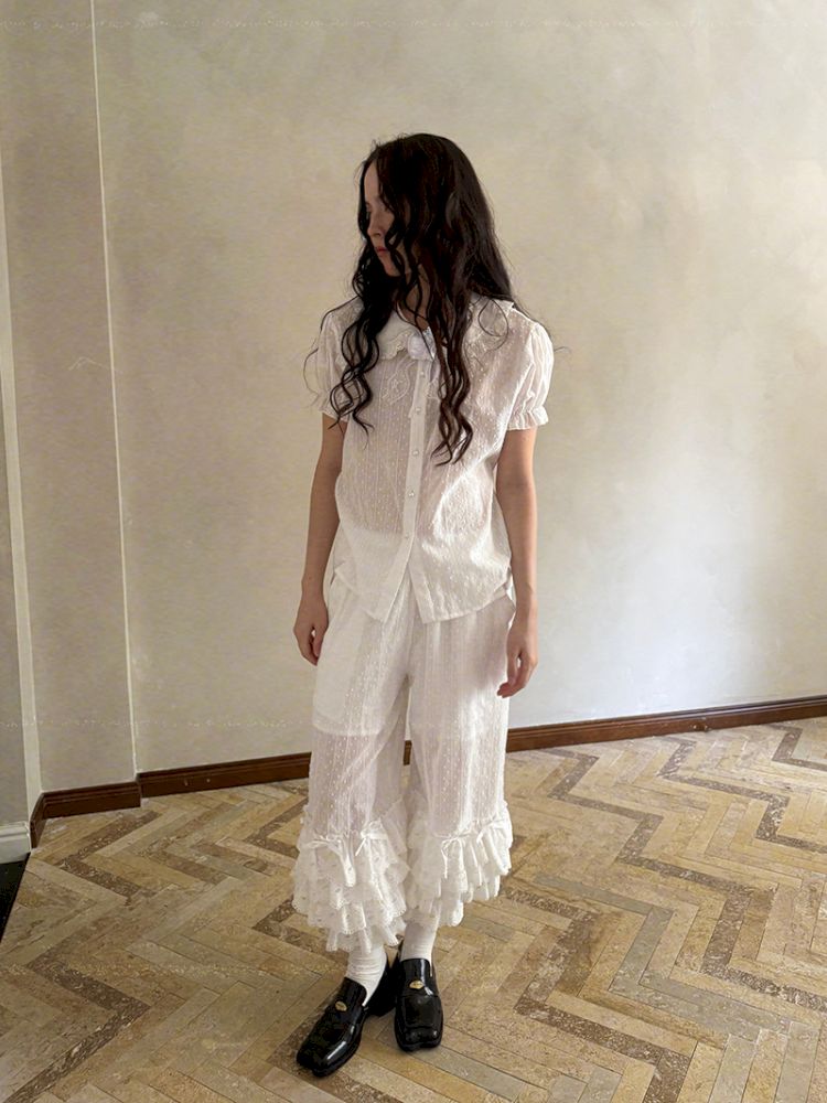 Cute bubble multi-layered lace bows pants【s0000012765】