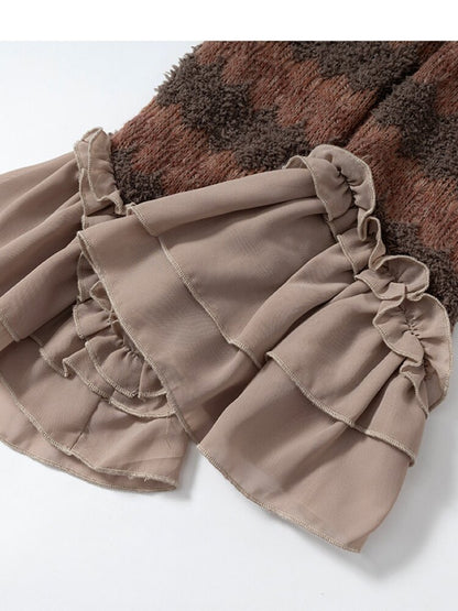 Ruffled Chiffon Flared Cardigan【s0000015548】