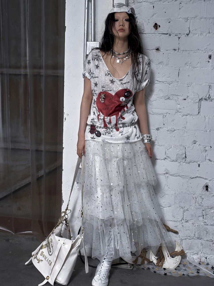 Large neckline loose-fitting T-shirt【s0000012799】