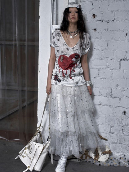 Large neckline loose-fitting T-shirt【s0000012799】