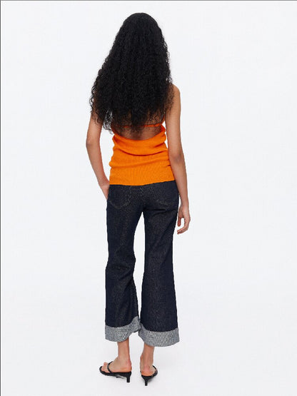 Lyocell Lace Up Halterneck Knit【s0000015929】