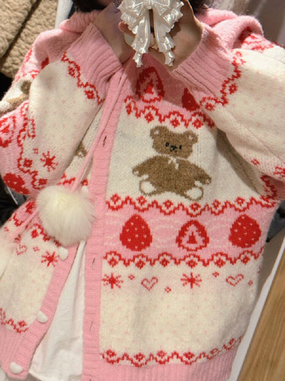 Bear Cake Fair Isle Cardigan【s0000018537】
