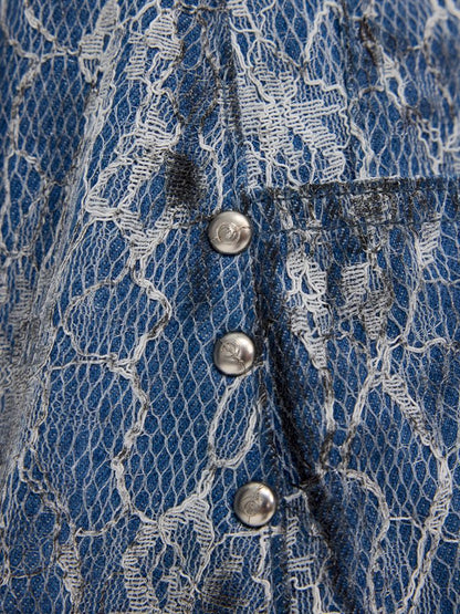 Genderless denim 8-inch shorts【s0000012982】