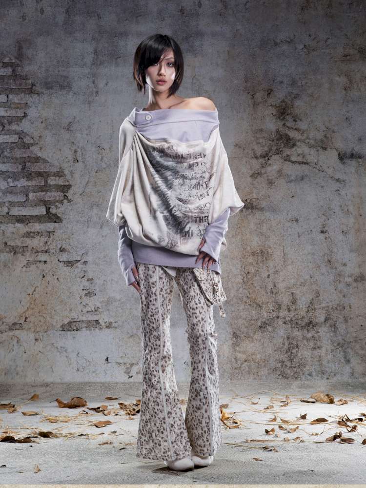 Straight-Leg Flared Low-Rise Pants【s0000014487】