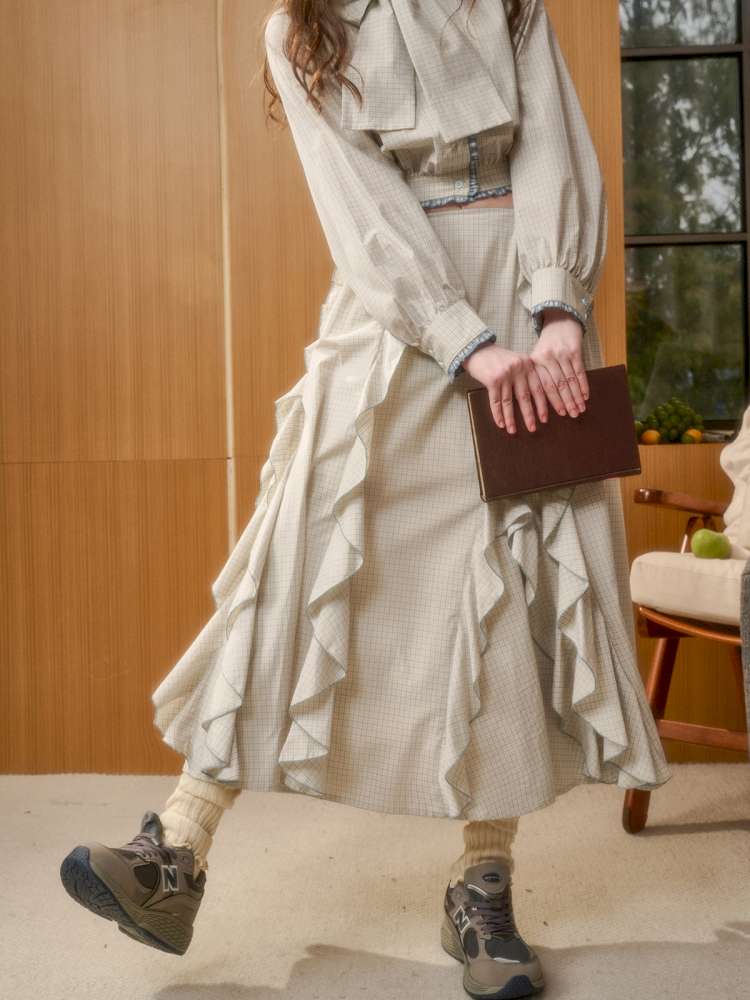 Organic Cotton Patchwork Floating Shirt Skirt【s0000014883】