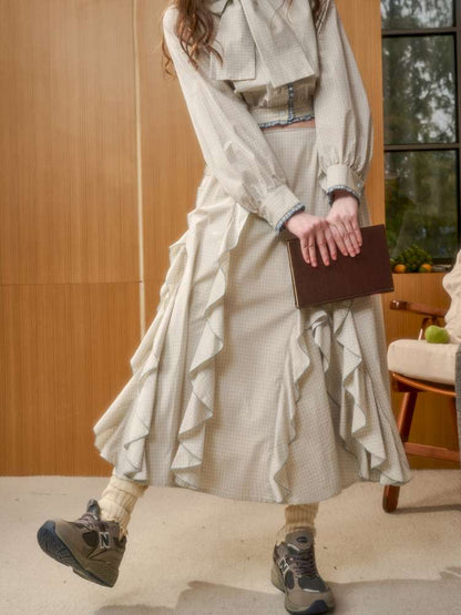 Organic Cotton Patchwork Floating Shirt Skirt【s0000014883】